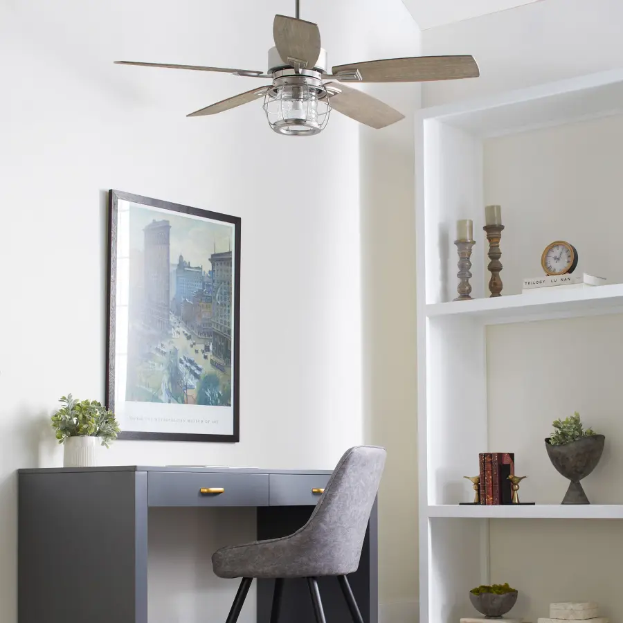 Galveston 52" Satin Nickel Modern Farmhouse Ceiling Fan - Image 5