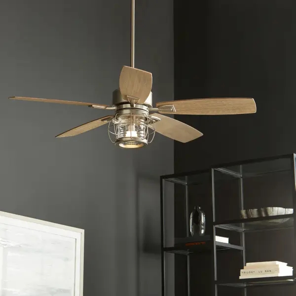 Galveston 52" Satin Nickel Modern Farmhouse Ceiling Fan - Image 6