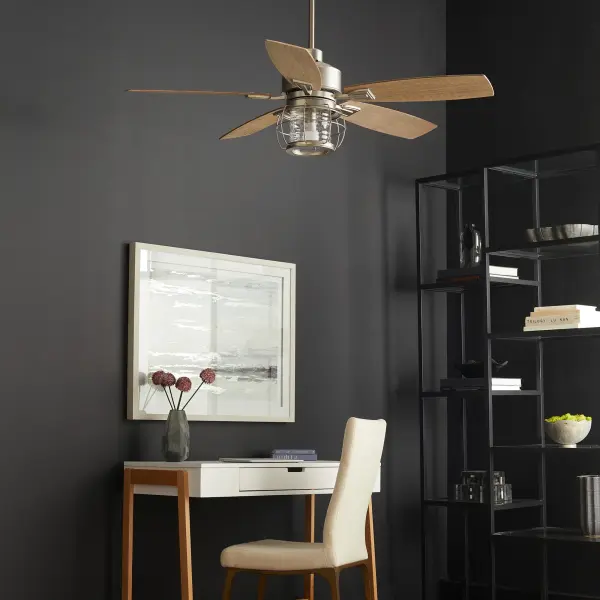 Galveston 52" Satin Nickel Modern Farmhouse Ceiling Fan - Image 9
