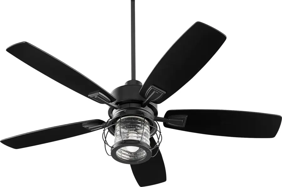 Galveston 52" Black Modern Farmhouse Ceiling Fan with LED Light - Image 1