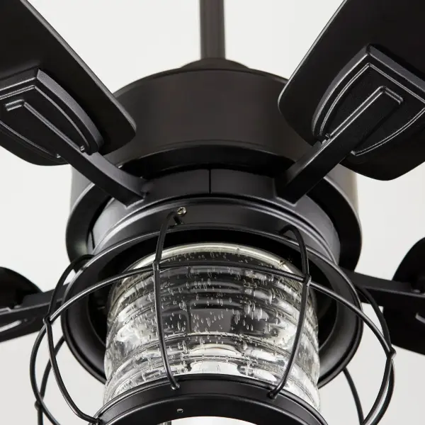 Galveston 52" Black Modern Farmhouse Ceiling Fan with LED Light - Image 3