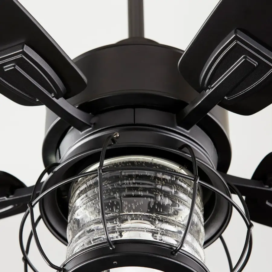 Galveston 52" Black Modern Farmhouse Ceiling Fan with LED Light - Image 3