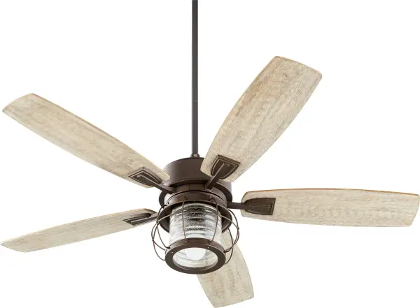 The Galveston combines vintage-inspired caged design with modern LED efficiency. Five blades deliver reliable airflow while the oiled bronze finish adds warmth to rustic or transitional spaces.