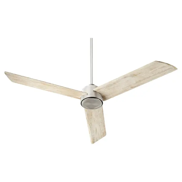 The Trio combines contemporary design with rustic charm through its Weathered Oak blades and Satin Nickel finish. The 60-inch sweep and 14-degree blade pitch deliver powerful airflow for large spaces.