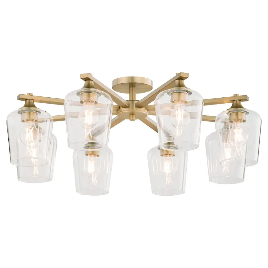 Veno 8-Light Ceiling Mount in Aged Brass - Image 2