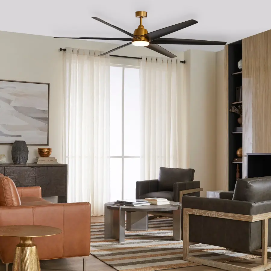 Spree 84" Outdoor Ceiling Fan - Brushed Brass - Image 9