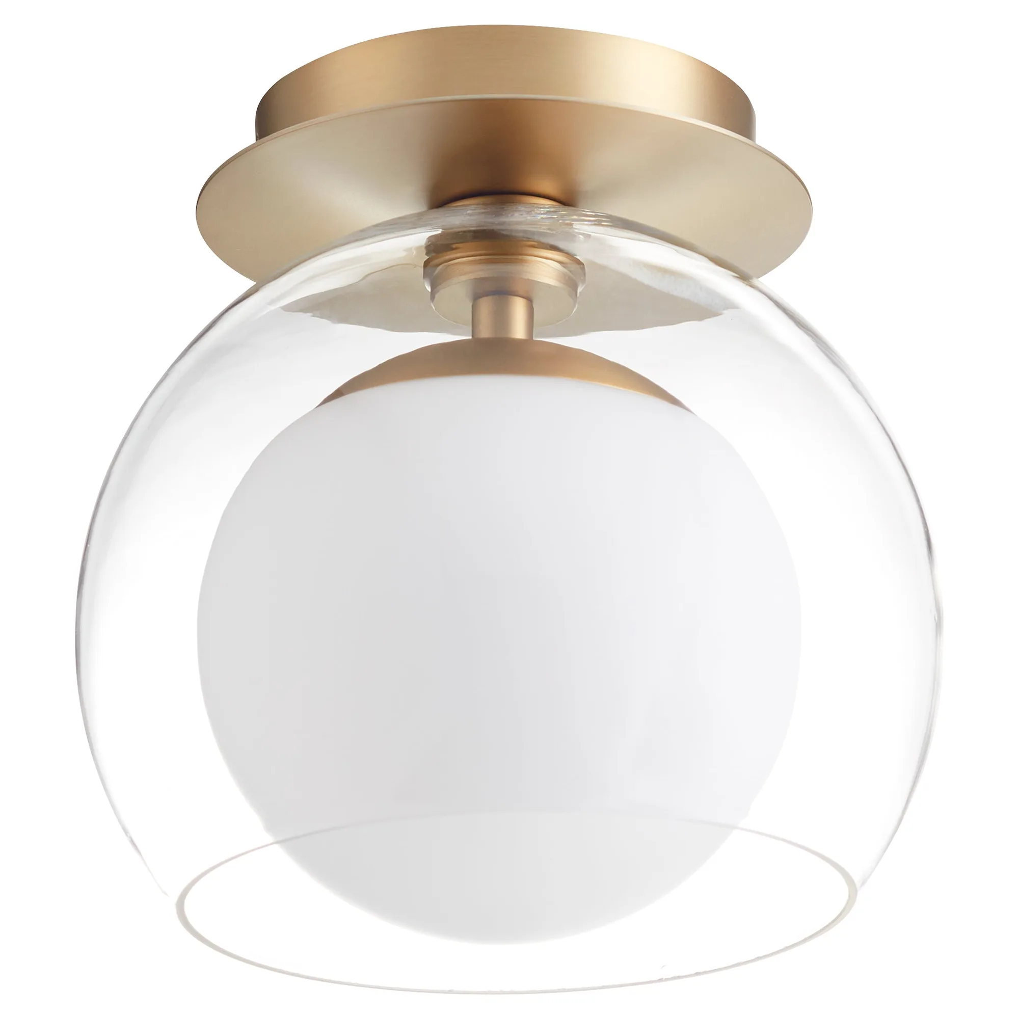 Jasper 9" Clear with Opal Ceiling Mount