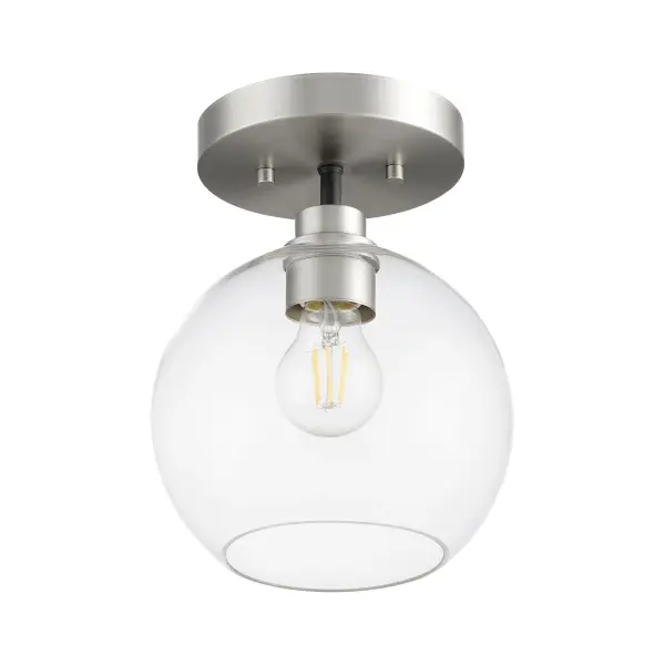 Clarion 1-Light Ceiling Mount in Textured Black & Satin Nickel