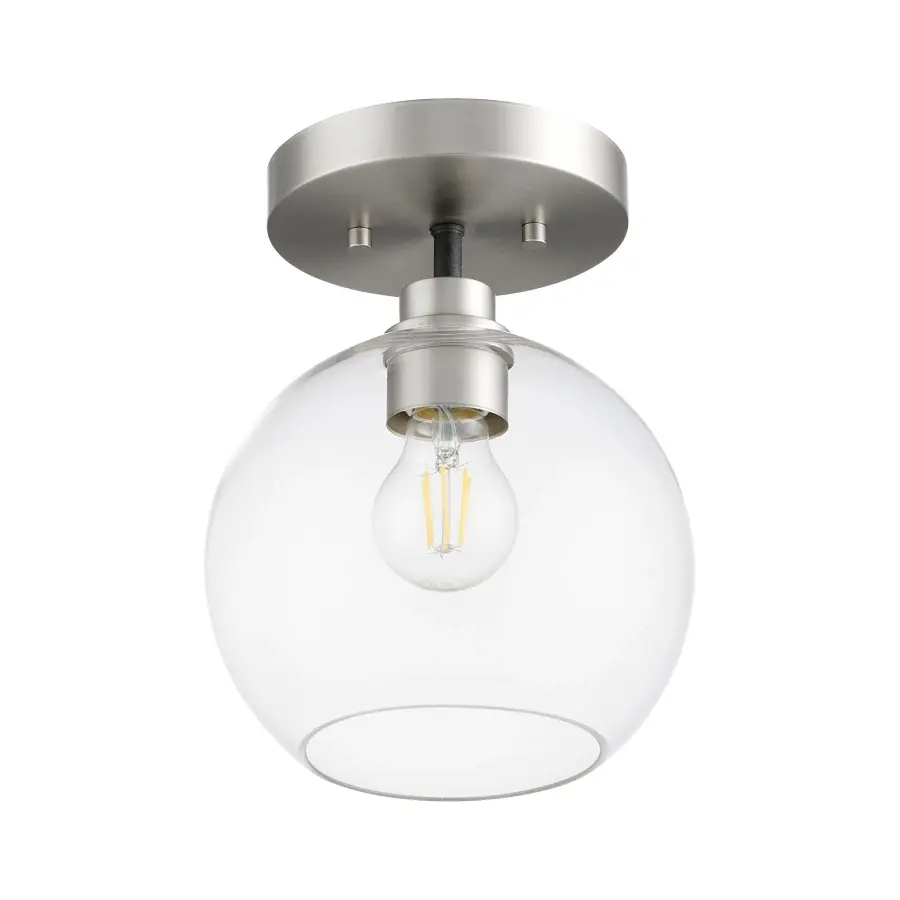 Clarion 1-Light Ceiling Mount in Textured Black & Satin Nickel