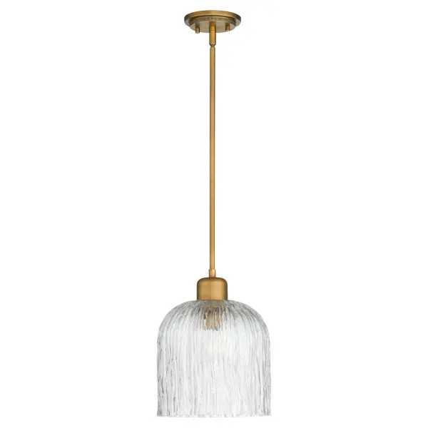 Meriam 10" Brushed Brass Pendant Light - Image 1