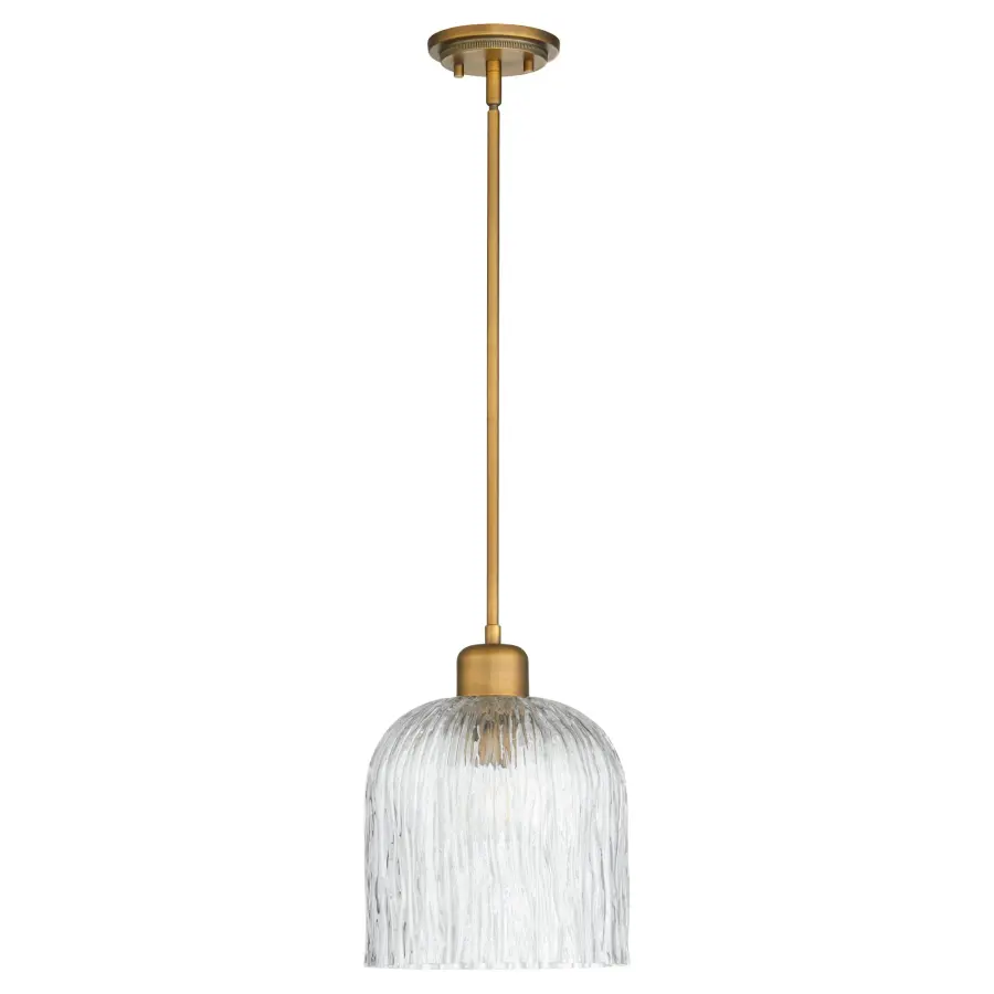 Meriam 10" Brushed Brass Pendant Light - Image 1