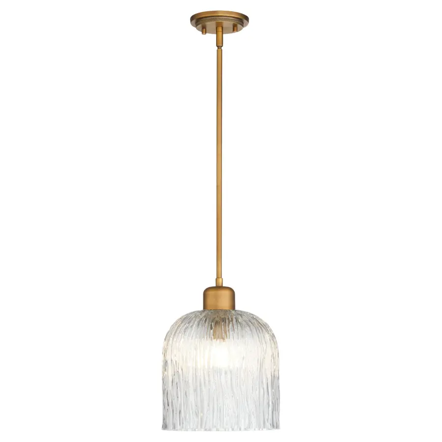Meriam 10" Brushed Brass Pendant Light - Image 2