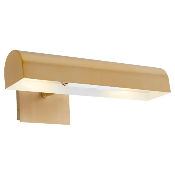 This 15-inch picture light in aged brass finish provides focused illumination for artwork and photographs. The traditional styling complements classic and transitional interiors while the compact size works well for medium-sized frames. - alternate view