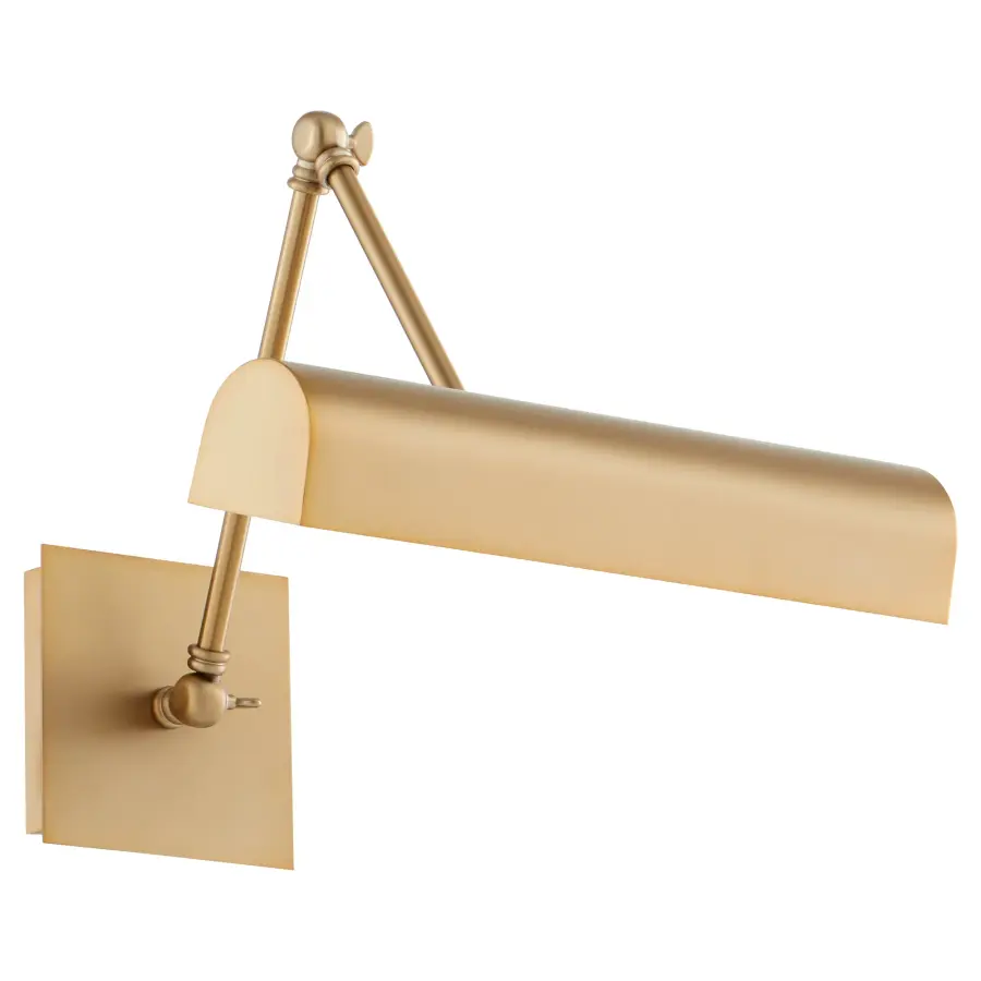 15" Gooseneck Picture Light in Aged Brass - Image 1