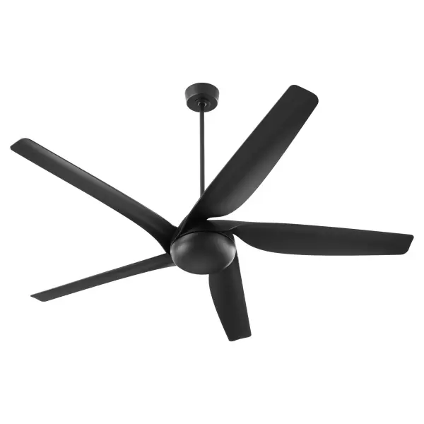 The Fury 65" ceiling fan brings modern sophistication to large spaces with its uniquely contoured blades that flow seamlessly into the motor housing. The matte black finish adds bold contemporary style.