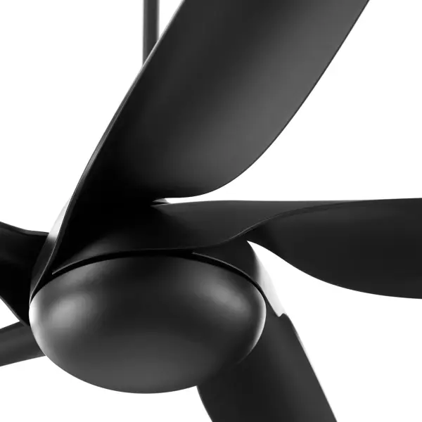 The Fury 65" ceiling fan brings modern sophistication to large spaces with its uniquely contoured blades that flow seamlessly into the motor housing. The matte black finish adds bold contemporary style. - alternate view