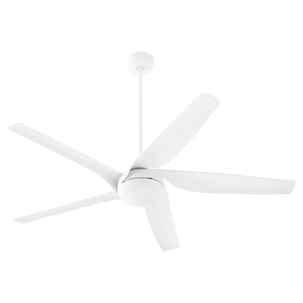 The Fury 65" ceiling fan brings modern sophistication with its uniquely contoured blades that seamlessly flow into the motor housing. Perfect for spacious rooms, this extra-large fan combines striking contemporary design with functional airflow.