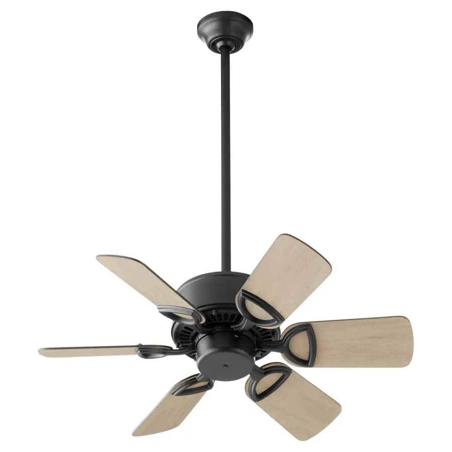 Estate 30" Ceiling Fan in Matte Black with Weathered Grey Blades - Image 1