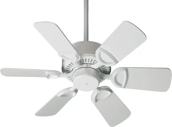 The Estate 30" ceiling fan delivers timeless traditional styling with practical functionality. Its compact size and clean white finish make it ideal for bedrooms, offices, and smaller rooms where classic design is preferred.