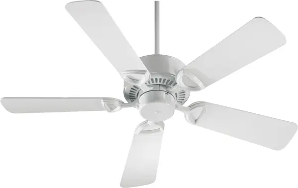 The Estate 42" ceiling fan delivers timeless traditional styling with practical functionality. Its clean white finish and semi-square blade design complement classically styled spaces while providing reliable air circulation.