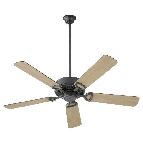 The Estate 52" ceiling fan combines traditional styling with practical functionality. Its matte black finish and weathered grey blades create a sophisticated look that works in both residential and commercial settings.