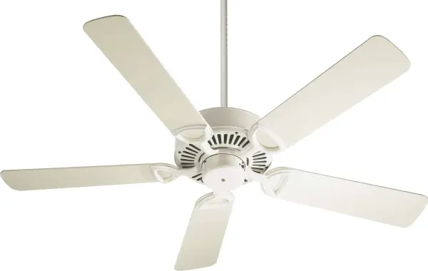 The Estate 52" ceiling fan brings traditional elegance to any space with its antique white finish and semi-square tip blades. Perfect for family homes and commercial settings seeking classic styling with reliable performance.
