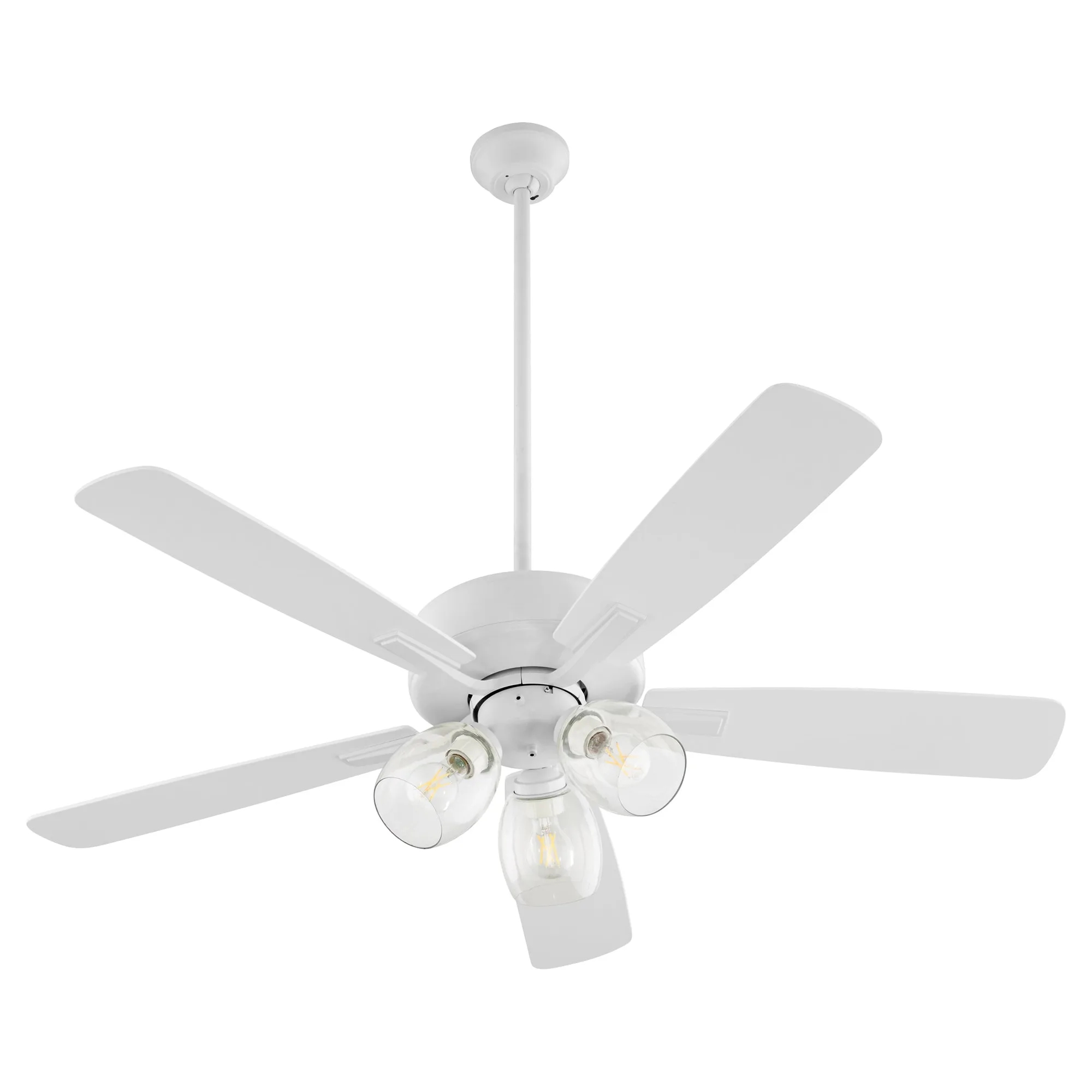 Ovation 3-Light Ceiling Fan with Clear Glass - Studio White