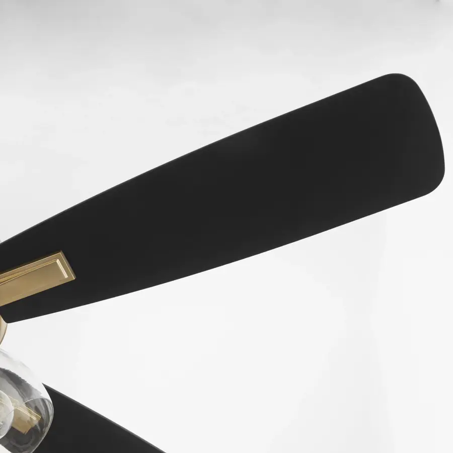 Elegant Transitional Fan with Warm Brass Finish & Clear Glass Shades - Image 4
