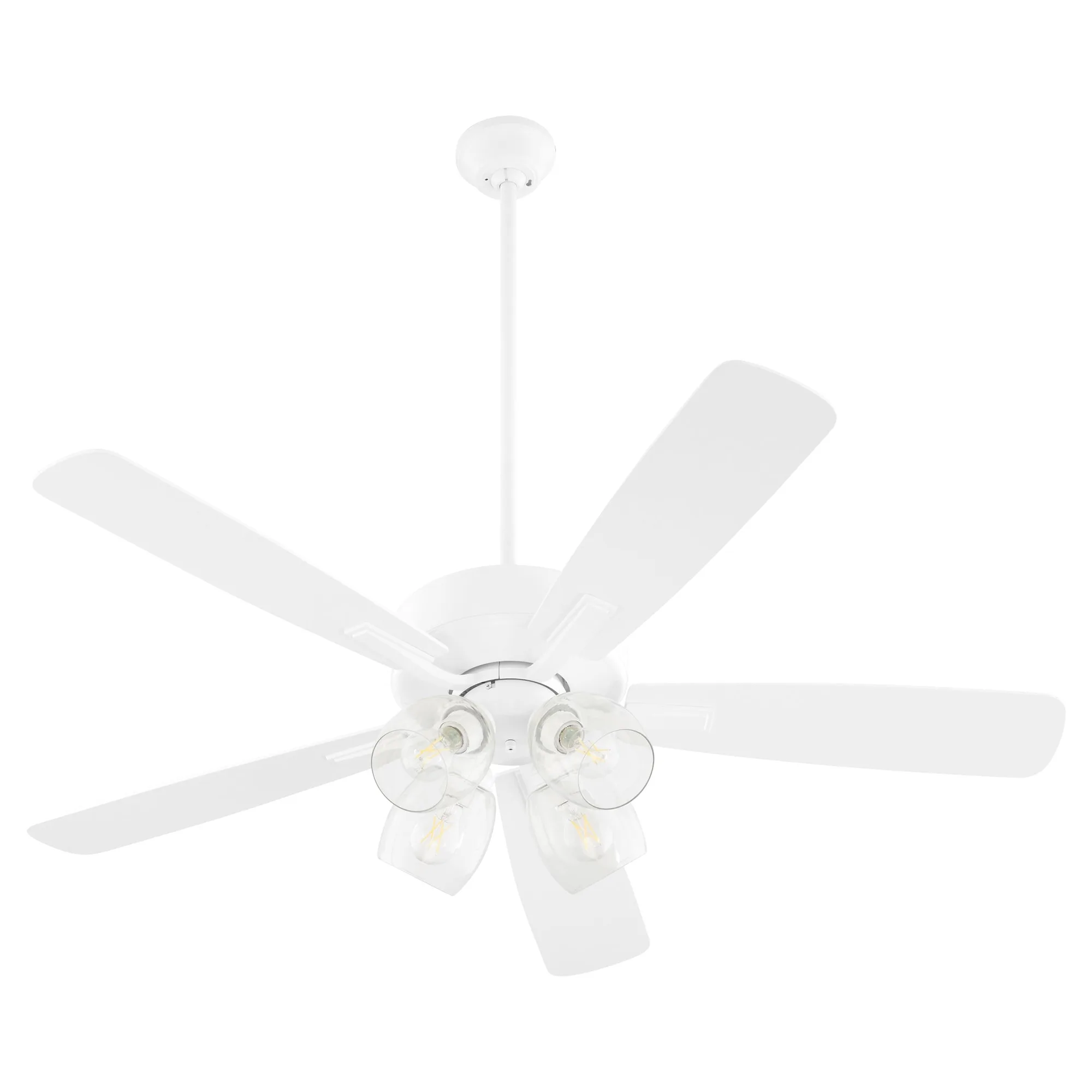 Ovation 4-Light Ceiling Fan with Clear Glass - Studio White