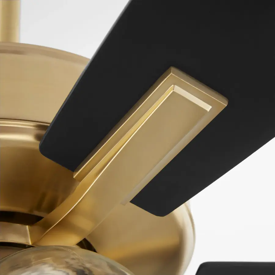 Elegant Transitional Fan with Warm Brass Finish and Clear Glass Lighting - Image 4