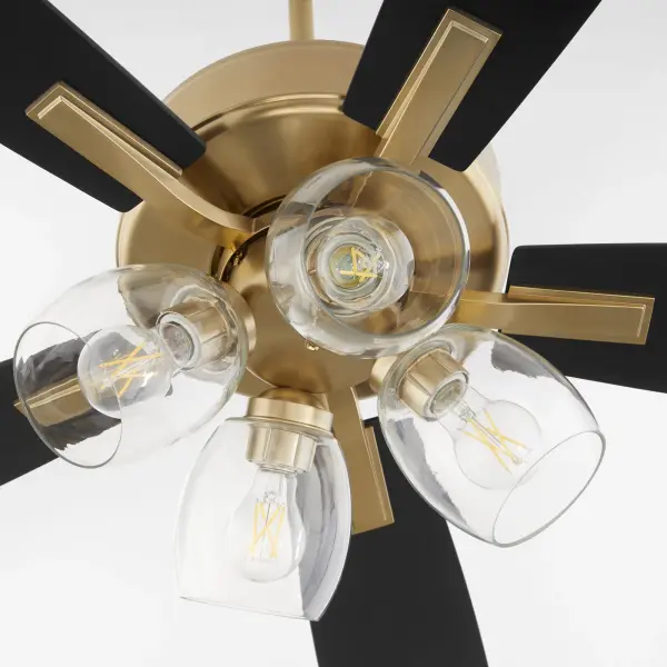 Elegant Transitional Fan with Warm Brass Finish and Clear Glass Lighting - Image 6