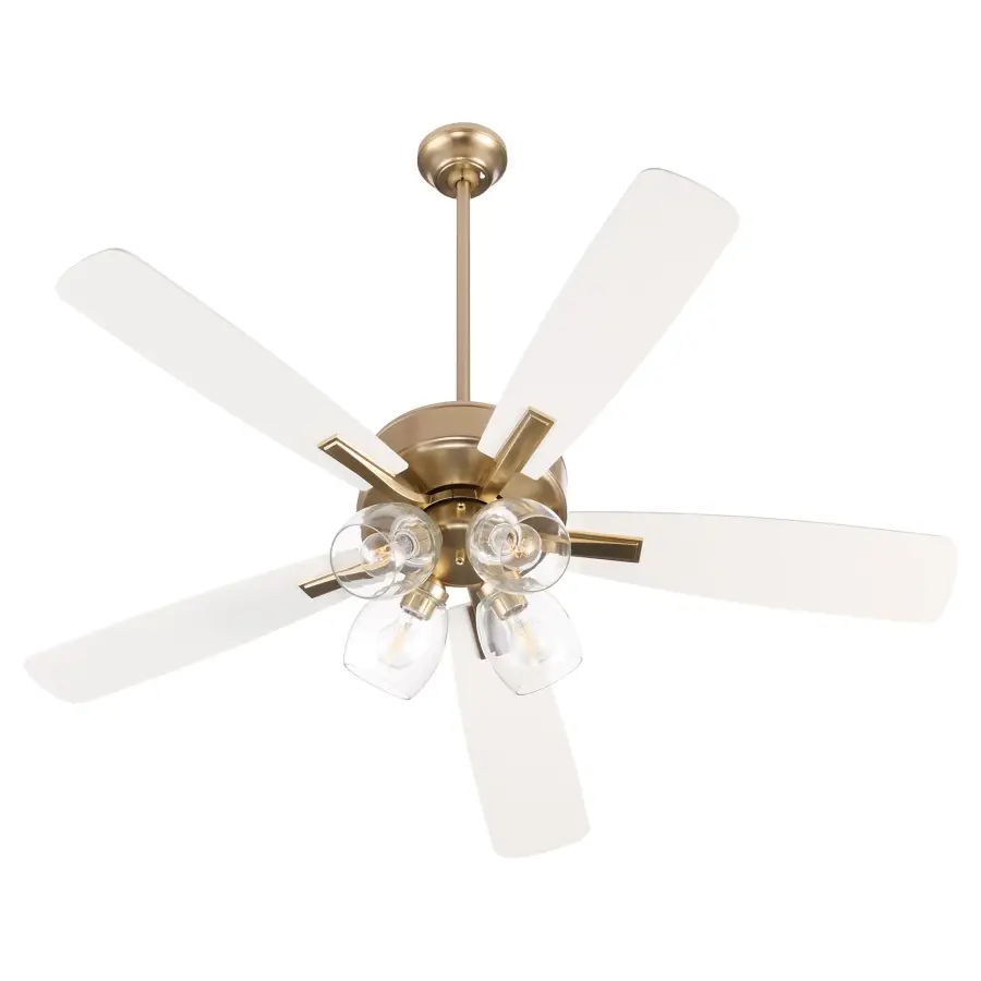 Essential Cooling Comfort with Elegant Brass Finish and Clear Glass Lighting - Image 1