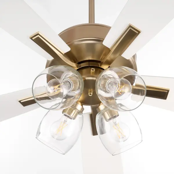 Essential Cooling Comfort with Elegant Brass Finish and Clear Glass Lighting - Image 4