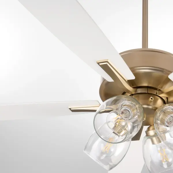 Essential Cooling Comfort with Elegant Brass Finish and Clear Glass Lighting - Image 5