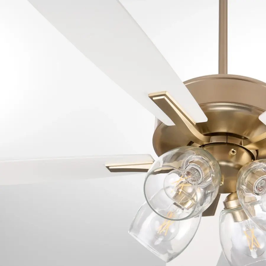 Essential Cooling Comfort with Elegant Brass Finish and Clear Glass Lighting - Image 5