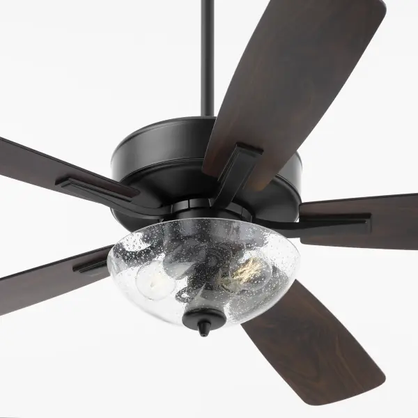 Versatile Transitional Fan with Elegant Seeded Glass Detail - Image 3