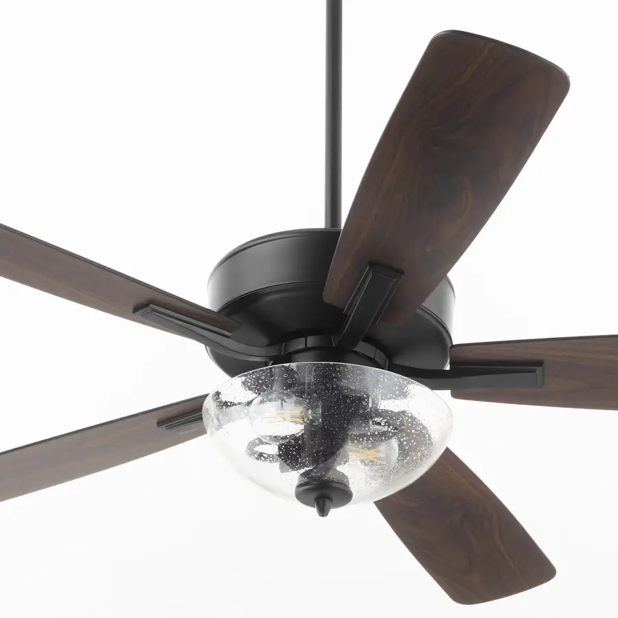 Versatile Transitional Fan with Elegant Seeded Glass Detail - Image 4