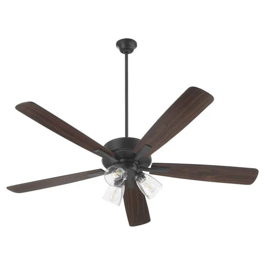 Versatile Transitional Fan with Elegant Seeded Glass Lighting - Image 1