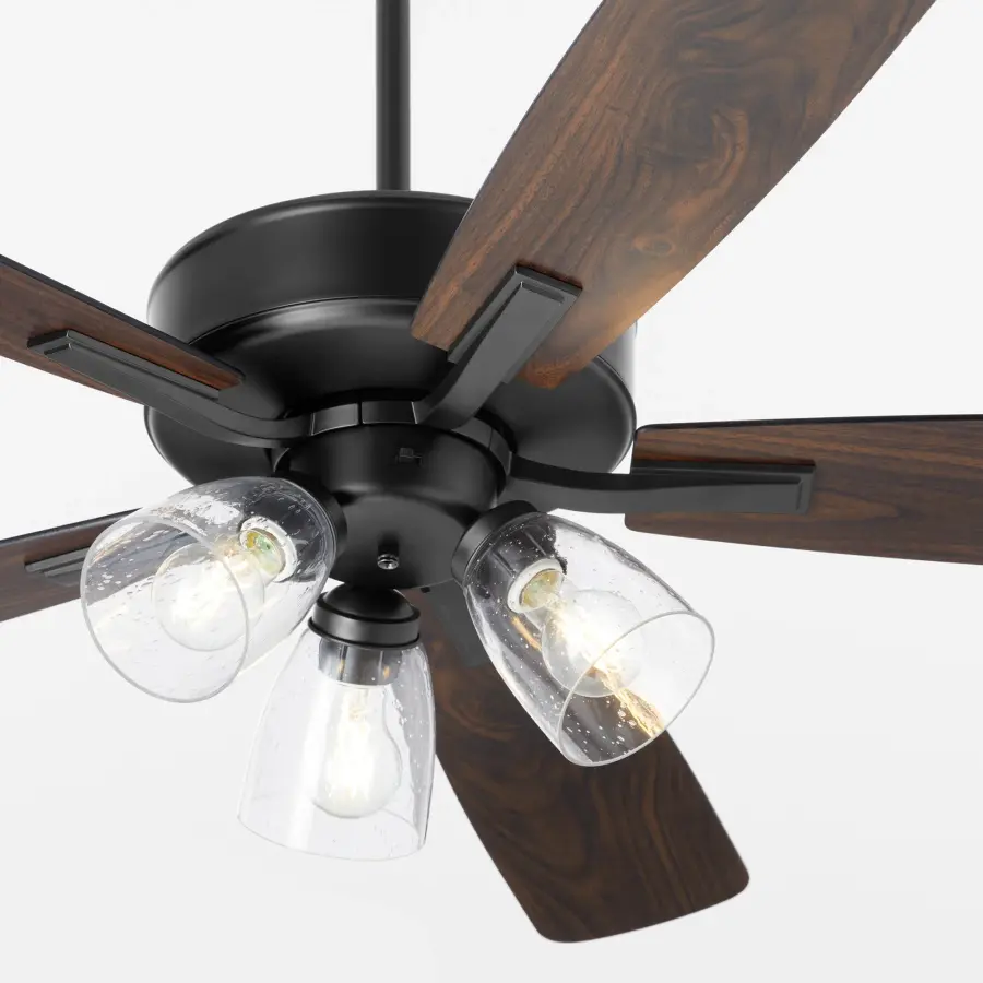 Versatile Transitional Fan with Elegant Seeded Glass Lighting - Image 3