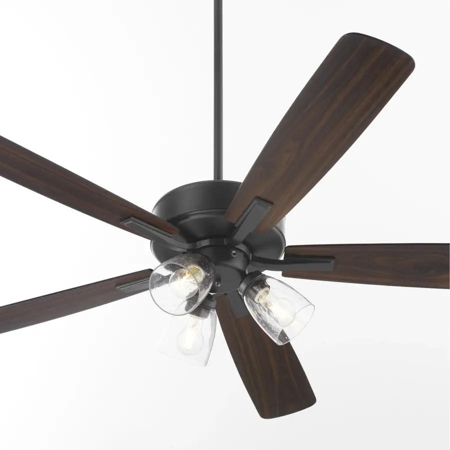 Versatile Transitional Fan with Elegant Seeded Glass Lighting - Image 4