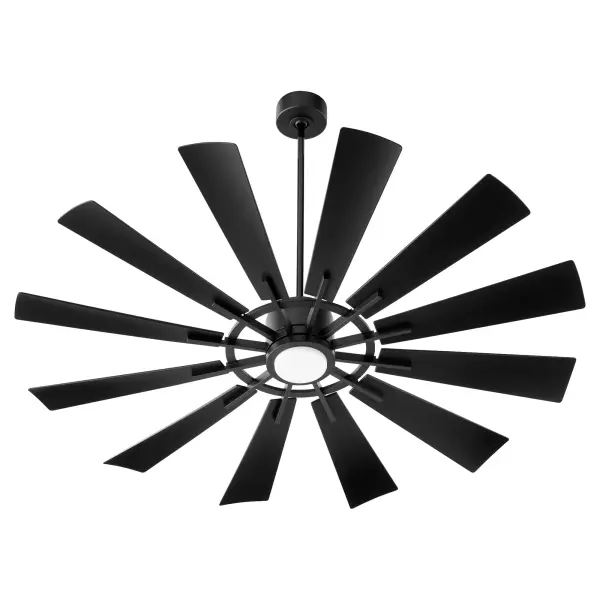 Cirque 60" Matte Black Damp Rated Outdoor Ceiling Fan - Image 1