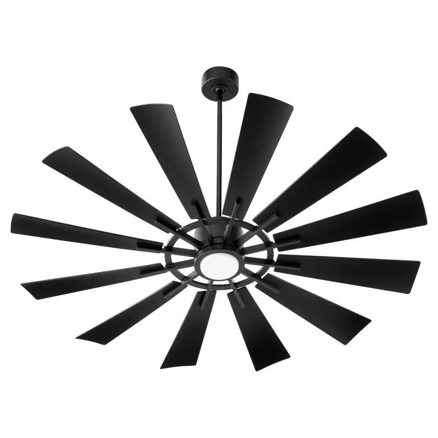 Cirque 60" Matte Black Damp Rated Outdoor Ceiling Fan - Image 1