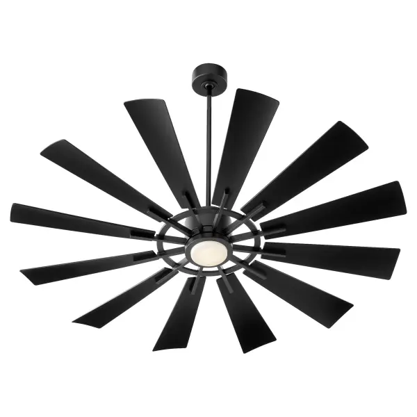 Cirque 60" Matte Black Damp Rated Outdoor Ceiling Fan - Image 2
