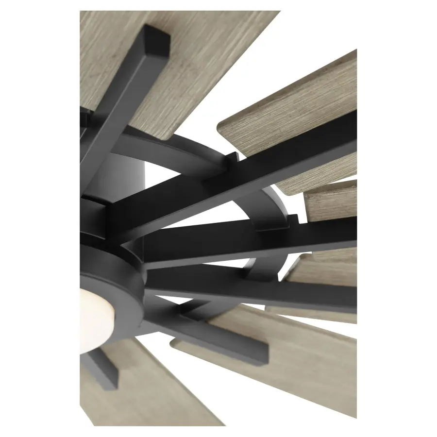 Cirque 60" Outdoor Ceiling Fan in Matte Black with Weathered Gray Blades - Image 3