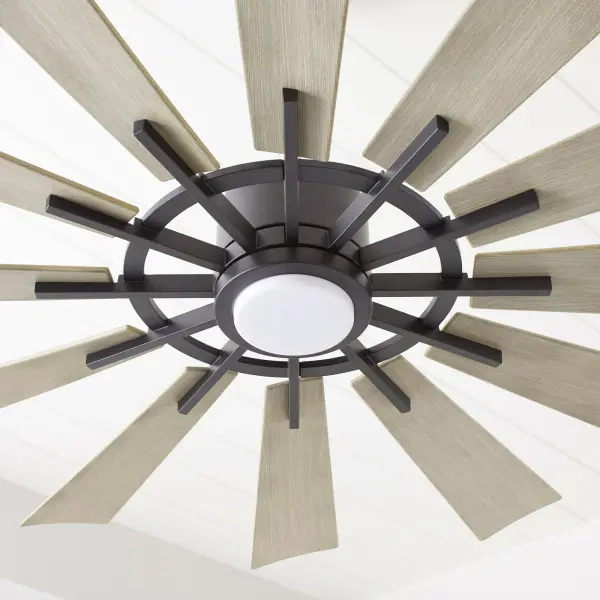Cirque 60" Outdoor Ceiling Fan in Matte Black with Weathered Gray Blades - Image 4