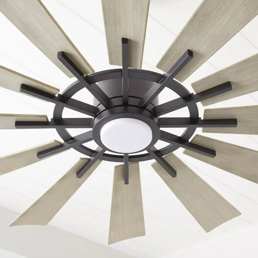 Cirque 60" Outdoor Ceiling Fan in Matte Black with Weathered Gray Blades - Image 4