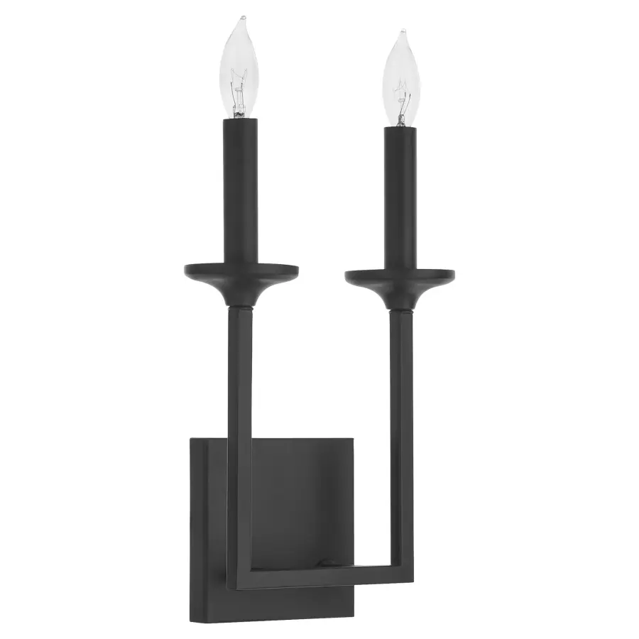 Eldorado 2-Light Wall Sconce in Matte Black - Image 1