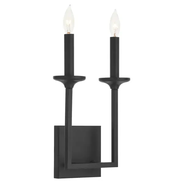 Eldorado 2-Light Wall Sconce in Matte Black - Image 2