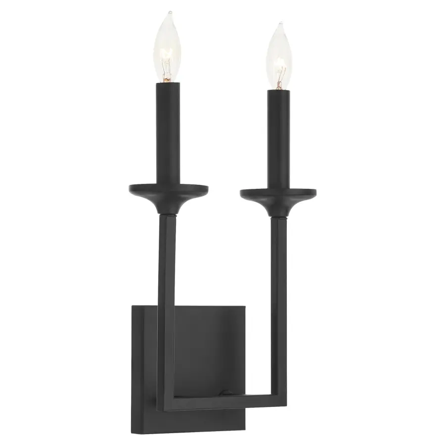 Eldorado 2-Light Wall Sconce in Matte Black - Image 2