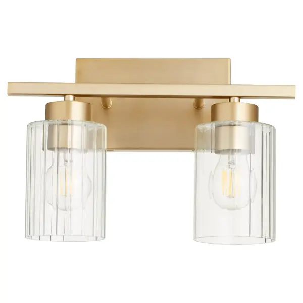 Clean-Lined Vanity Light with Timeless Aged Brass Finish - Image 1